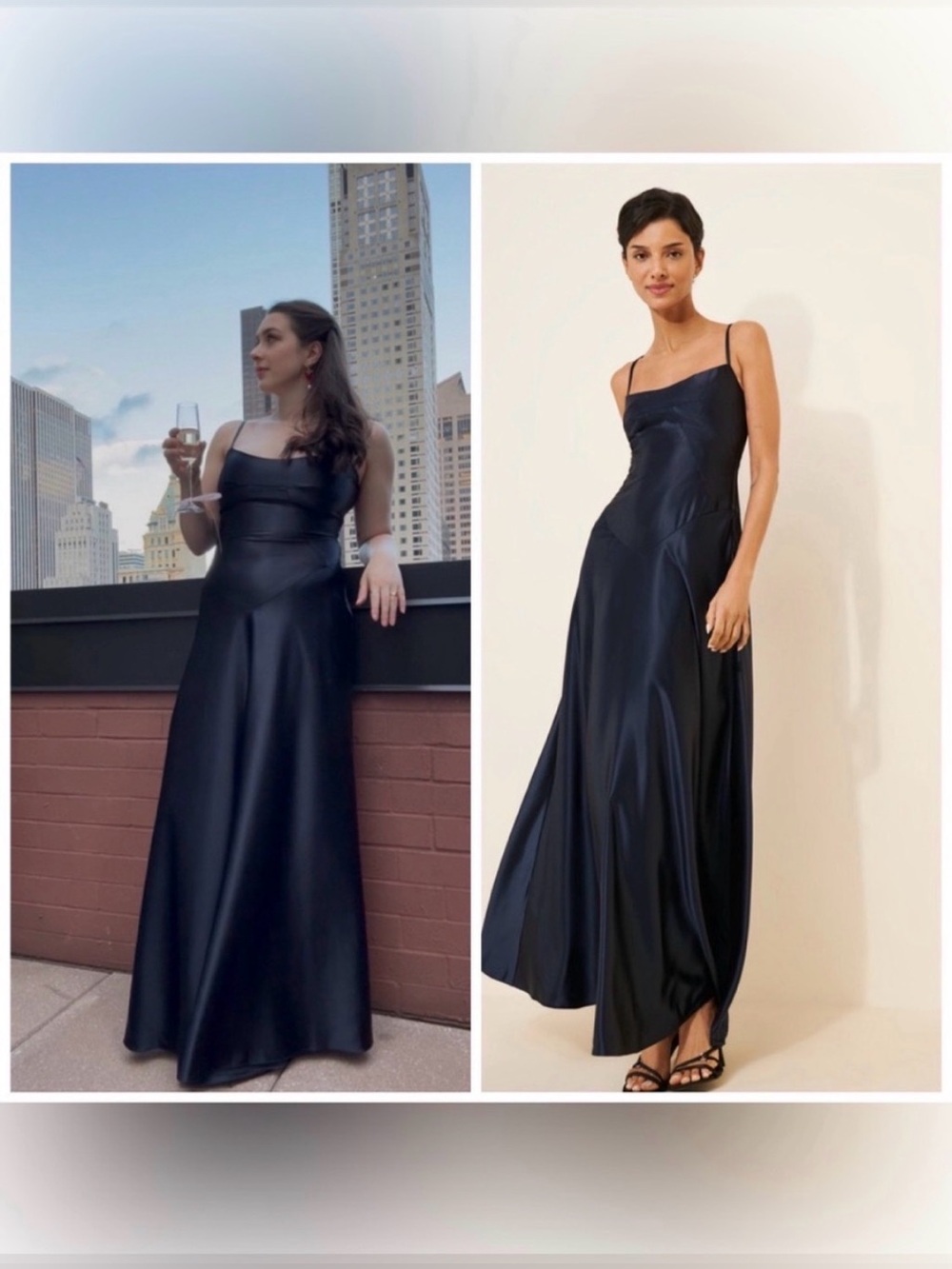 Anthropologie BHLDN Mare Mare Emmy Satin Corset Maxi Dress Navy Blue Size XS n